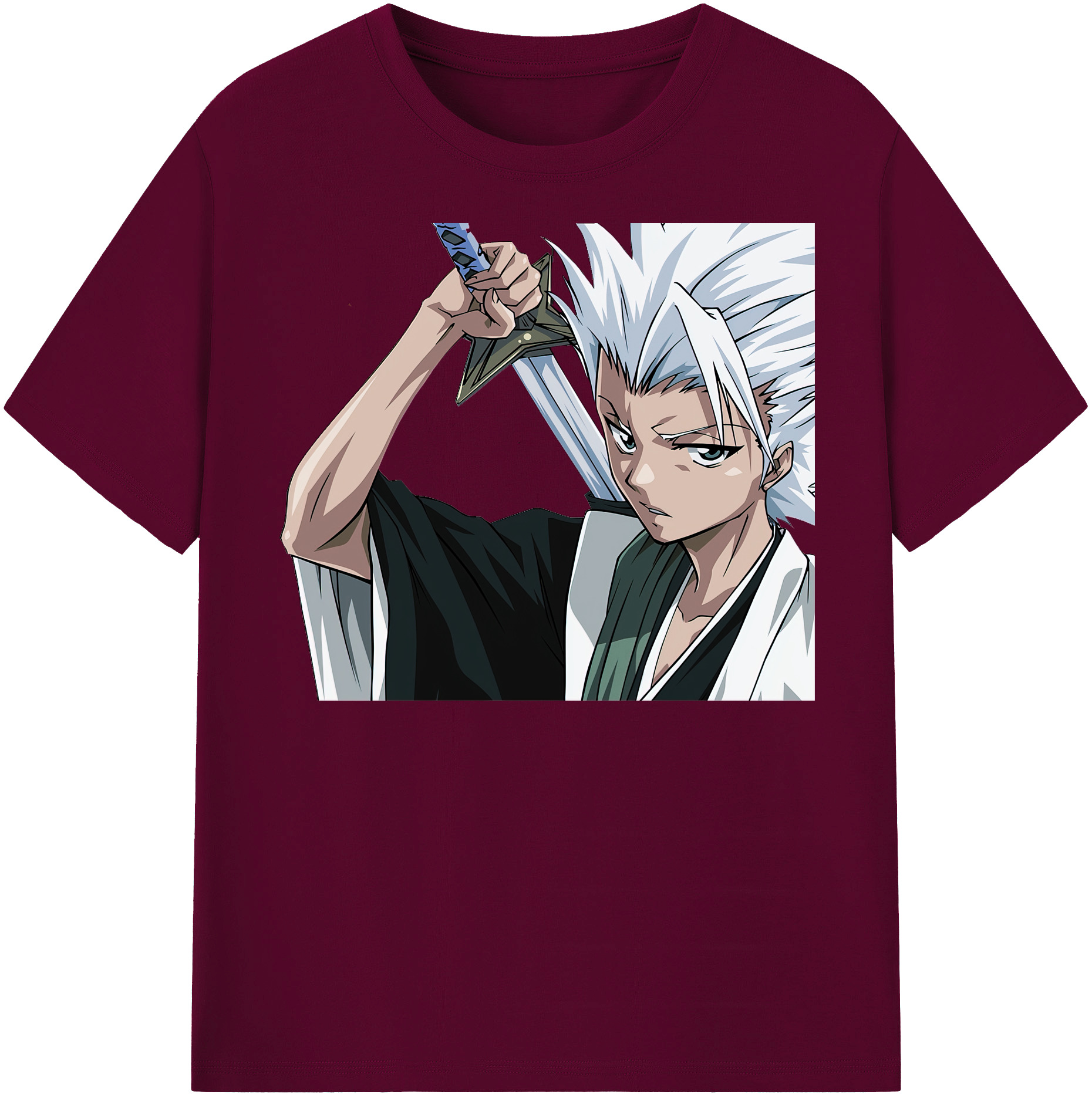 （画像用） ブリーチ 日番谷冬獅郎（ひつがや とうしろう） BLEACH Hitsugaya Toushirou レディースカジュアルプリントTシャツ（綿100％）